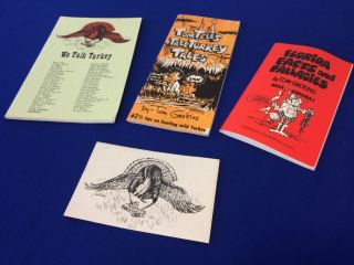 Vintage Set - Tom Gaskins Talk Turkey Hunting Books Postcard Stories,  Tales Facts