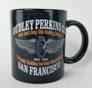 Harley Davidson Dudley Perkins Co San Francisco Coffee Mug Vintage Black
