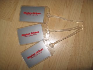 Western Airlines Luggage Tags - Vintage Wal Logo Playing Cards Name Tag Set (3)