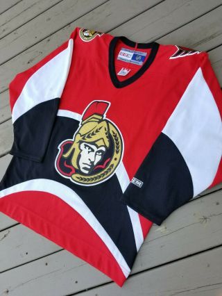 Ottawa Senators Ccm Vintage Nhl Hockey Jersey Size Medium Mens Canada Sewn