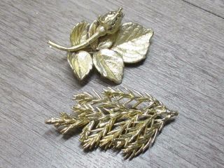 Vintage Orla Eggert Flora Danica Sterling Silver Jewelry Rose Pine Branch Pins