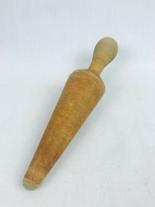 Vintage Large Wood Tapered Pestle Cone Rolling Pin Grinder 11.  5 Inches