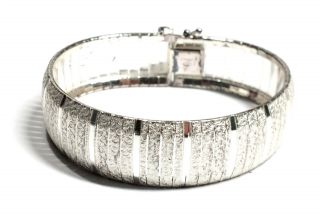 Vintage 925 Sterling Silver Diamond Cut Bangle / Bracelet,  7.  5 " 28.  40g - Y99