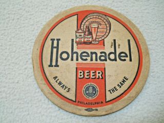 Vintage Hohenadel Beer Cardboard Coaster