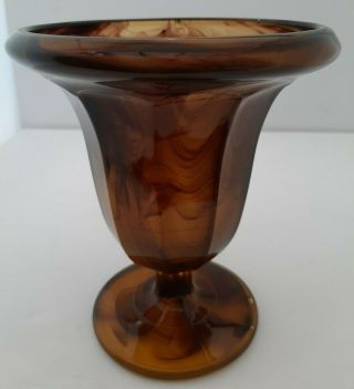 Vintage Davidson Smokey Amber/brown Cloud Glass Vase