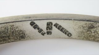 Mexico Hinged Bangle Bracelet Vintage Signed Sterling Silver 49.  6g | 7 