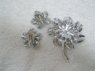Vintage SARAH COVENTRY Pin/Clipon Earring Pave ' Rhinestones Silvertone 2