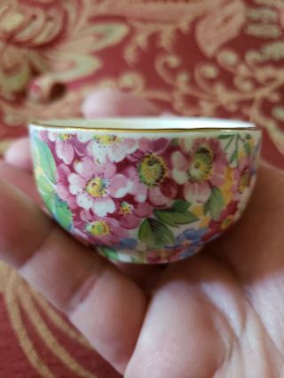 Vintage James Kent Ltd Fenton Apple Blossom Chintz Salt Mini Bowl,  England