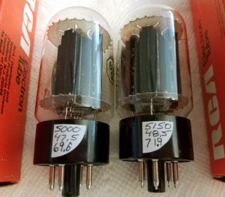 RCA 6L6GC BLACK Plate 2 - Tubes HoLy GrAiL O - Getter STRONG Matched Pair 70 ' s USA 3