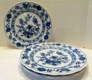 4 Vintage Winterling Bavaria Blue Onion Danube 10 - 1/4 " Dinner Plates Germany