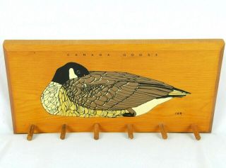 Key Rack Canada Goose Hook Wooden Rustic Lodge Holder Handmade Crafted Usa Vtg