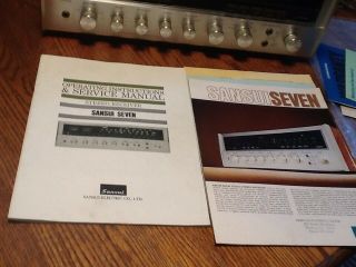SANSUI MODEL 7 AM/FM STEREO RECEIVER WITH MANUALS.  A BEAUTY 5