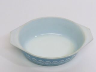 Vintage Pyrex Blue Tulip 043 Casserole Dish w/ Lid 1.  5 Qt 3