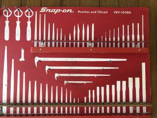 VTG SNAP ON TOOL LOCATION BOARD FOR WALL BOX OR WALL.  PUNCHES & CHISELS 2 SIDED 7
