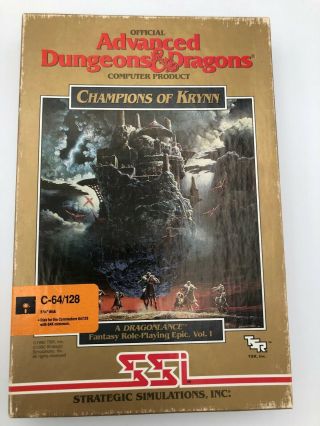 Champions Of Krynn (gold Box,  By Ssi) For C64/128,  Including Clue Book