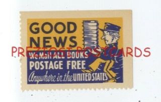 We Mail All Books Postage In Us - Vintage Poster Stamp