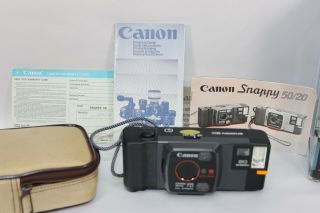 Vintage 1982 Canon Snappy 50 Camera 35mm 3.  5 Fully Automatic With Flash &