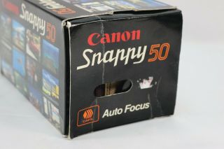 Vintage 1982 Canon Snappy 50 Camera 35MM 3.  5 Fully Automatic With Flash & 3