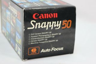 Vintage 1982 Canon Snappy 50 Camera 35MM 3.  5 Fully Automatic With Flash & 4