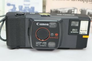 Vintage 1982 Canon Snappy 50 Camera 35MM 3.  5 Fully Automatic With Flash & 7