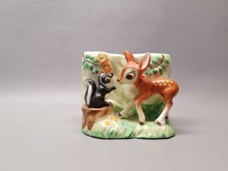 Vintage Napco Planter Deer And Skunk Bambi Disney 3 1/2 "