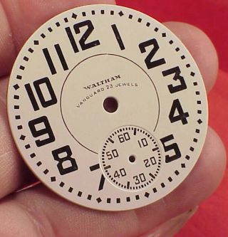 Enamel Waltham Vanguard 23 Jewels 16 Size Vintage Pocket Watch Dial