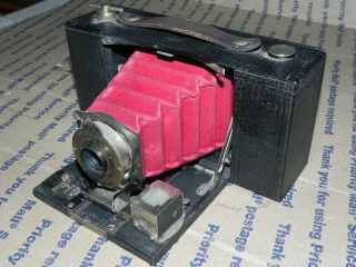 Vintage/antique - Kodak No.  2 Folding Pocket Brownie - Red Bellows Camera