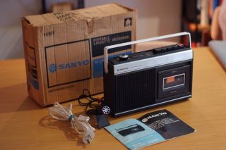 Retro Sanyo M - 2210 13 Cassette Player Recorder,  With Box,  Rare