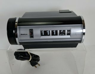 Vintage Sankyo Model 401 Black And Silver Digital Flip Roll Alarm Clock -