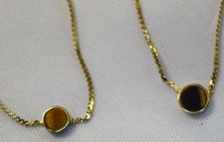 Vintage 1/20th 12 K Gold Filled Tiger Eye Necklace and Bracelet Set 2