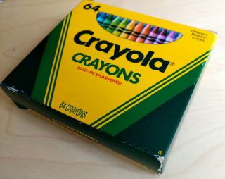 1990 Vintage 64 Crayola Crayons - Red Crayon & Sharpener - Binney & Smith 3