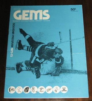 Vintage 1972 - 73 Dayton Gems International Hockey League Souvenir Program