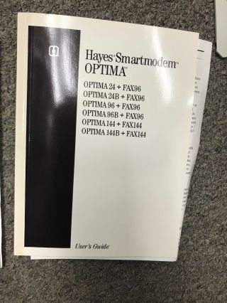 Vintage Hayes Smartmodem Optima 9600 Data,  Fax96 - w/books & disks 7