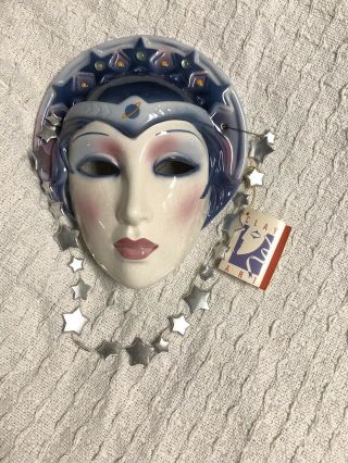 Vintage San Francisco Clay Art Mask By Jenny Mclain And Claudia Cohen.  Org.  Tags