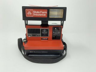 Polaroid 600 Business Edition Vintage Camera State Farm Insurance Red -