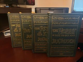 Lord Of The Rings Trilogy Set by JRR Tolkien and The Hobbit Easton Press,  BONUS 2