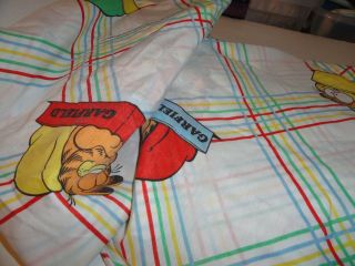 Vintage Garfield cat twin sheets flat fitted color 4