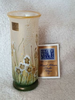 Vintage Isle Of Wight Studio Glass Cylinder Vase