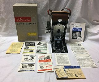 Polaroid Land Camera Model 95a Speedliner,  Exposure Meter,  Box,  Brochures