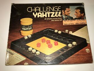 Vintage 1974 Lowe Challenge Yahtzee Dice Game Odd Couple Milton Bradley