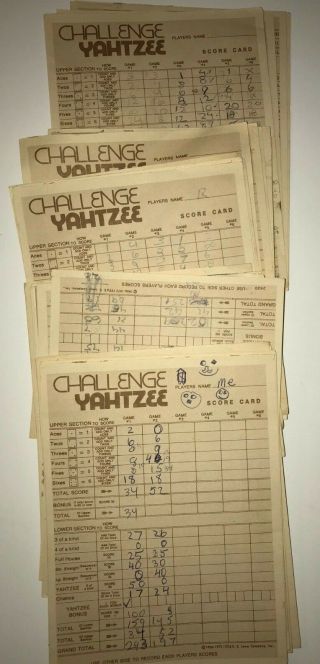Vintage 1974 Lowe CHALLENGE YAHTZEE Dice Game ODD COUPLE Milton Bradley 3