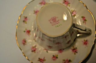 VTG 10 Piece Royal Albert Pin Roses Bone China Tea Set Tea Cups & Saucers 4