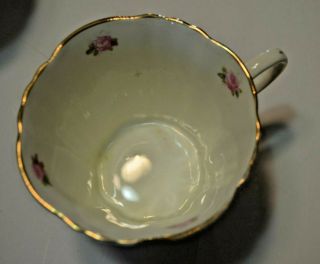 VTG 10 Piece Royal Albert Pin Roses Bone China Tea Set Tea Cups & Saucers 6