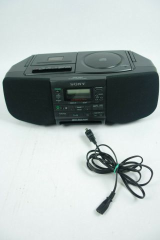 Vtg Sony Cfd - S33 Am/fm Stereo Cassette/cd Player - Clock - Mega Bass Port