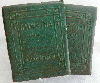 Longfellow - Hiawatha Volums I & Ii - Book Little Leather Library Redcroft