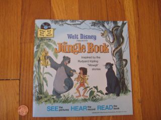 Vtg Disney The Jungle Book Children Read Along 33 1/3 Rpm Record Book Kids 1967