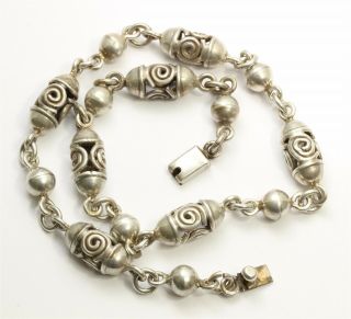 Vintage Mexico Taxco Tc - 226 Sterling Silver Modernist Bead Choker Necklace 45g