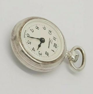 Lucerne Swiss Made Floral Design Pocket Watch Hand Wind Vintage