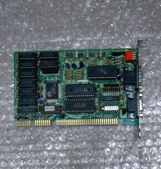 Vintage 1991 Oak Technology Oti037c 256kb 16 - Bit/8 - Bit Vga / Ega/ Cga /mono Card