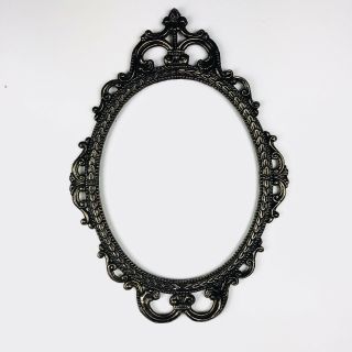 Vintage Filigree Victorian French Solid Brass Coated Picture Oval Frame 12 X 9.  5